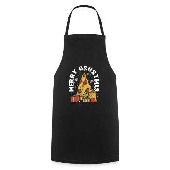 Amateurs de pizza de Noël en croûte joyeuse - Tablier de cuisine - noir - Devant - AI Model Male 185 dark (185cm)