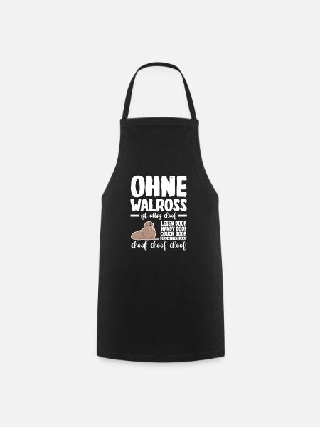 Walross - Kochschürze - Schwarz