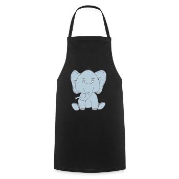 Baby Elephant - Cooking Apron - black - Front - AI Model Male 185 dark (185cm)