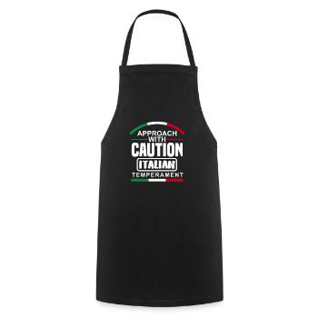 Drôle de cadeau Italie - Tablier de cuisine - noir - Devant - AI Model Male 185 dark (185cm)