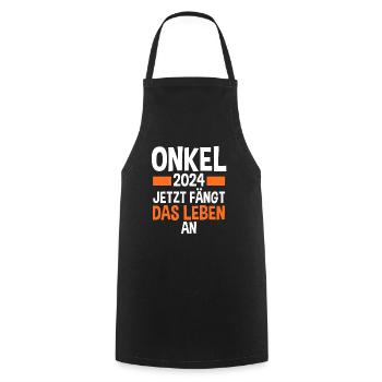 Werdender Onkel 2028 - Kochschürze - Schwarz - Vorne - AI Model Male 185 dark (185cm)