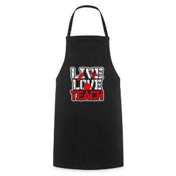 Teacher Teacher Live Love Teach - Cooking Apron - black - Front - AI Model Male 185 dark (185cm)