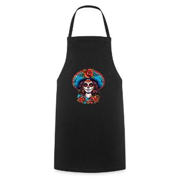 Mexico La Calavera Catrina Women Haloween - Cooking Apron - black - Front - AI Model Male 185 dark (185cm)