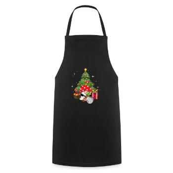 Guitariste Basse Gnome Funny Christmas Tree - Tablier de cuisine - noir - Devant - AI Model Male 185 dark (185cm)