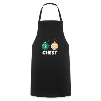 Chest Nuts Drôle de Noël Couple Assorti - Tablier de cuisine - noir - Devant - AI Model Male 185 dark (185cm)