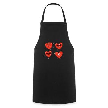 Dancing Hearts Dab Défi de danse Dab Dab Saint-Valentin - Tablier de cuisine - noir - Devant - AI Model Male 185 dark (185cm)