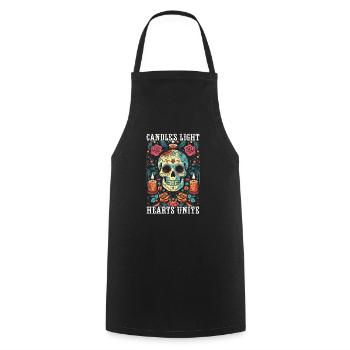 Dia de los Muertos Sugar Skull Mexikanischer Feiertag - Kochschürze - Schwarz - Vorne - AI Model Male 185 dark (185cm)