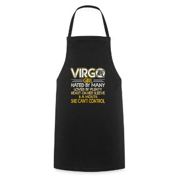 Virgo Virgo Girl Sign Of Zodiac - Cooking Apron - black - Front - AI Model Male 185 dark (185cm)