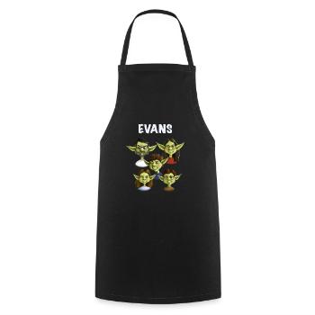 Famille Evans korrigan - Tablier de cuisine - noir - Devant - AI Model Male 185 dark (185cm)