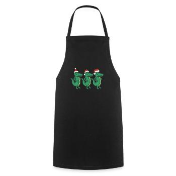3 Crocodiles de Noël Père Noël Noël - Tablier de cuisine - noir - Devant - AI Model Male 185 dark (185cm)