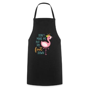 Ne me faites pas poser le pied drôle de flamant rose - Tablier de cuisine - noir - Devant - AI Model Male 185 dark (185cm)