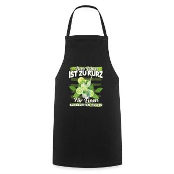 Mojito Longdrink Das Leben ist zu kurz - Kochschürze - Schwarz - Vorne - AI Model Male 185 dark (185cm)