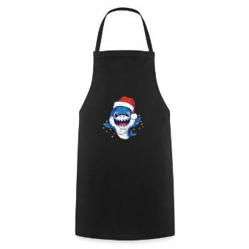 Weihnachtsmann Hai Weihnachtsbeleuchtung Lustige - Kochschürze - Schwarz - Vorne - AI Model Male 185 dark (185cm)