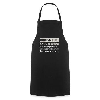 Coin Collector Numismatist Coin Collecting - Cooking Apron - black - Front - AI Model Male 185 dark (185cm)