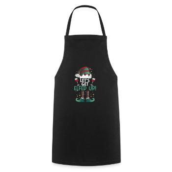 Let's Get Elfed Up Funny Drinking Christmas Elf - Cooking Apron - black - Front - AI Model Male 185 dark (185cm)