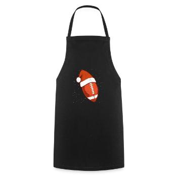 Noël Football Ball Père Noël Chapeau Noël - Tablier de cuisine - noir - Devant - AI Model Male 185 dark (185cm)