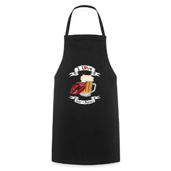 Bier und Bussies - Kochschürze - Schwarz - Vorne - AI Model Male 185 dark (185cm)