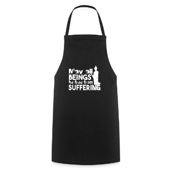 Buddha Buddha Beings Be Free From Suffering - Cooking Apron - black - Front - AI Model Male 185 dark (185cm)