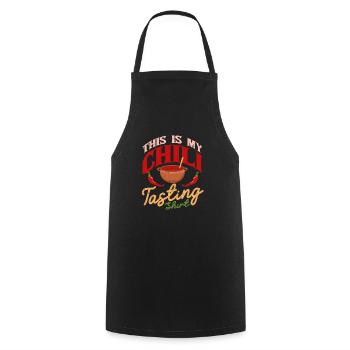 This Is My Chili Tasting Shirt Cook Off Koch - Cooking Apron - black - Front - AI Model Male 185 dark (185cm)