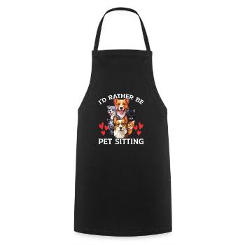 Pet Sitting Pet Lover Dog Walking Dog Sitter - Cooking Apron - black - Front - AI Model Male 185 dark (185cm)