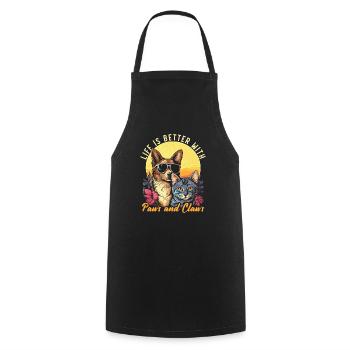 Pet Sitting Pet Lover Dog Walking Dog Sitter - Cooking Apron - black - Front - AI Model Male 185 dark (185cm)