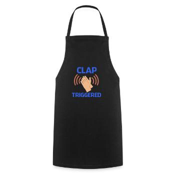 Clap Triggered Gag Comedian Funny Prank Joke Humor - Cooking Apron - black - Front - AI Model Male 185 dark (185cm)