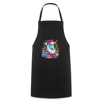 Noël magique mignon licorne pour les enfants - Tablier de cuisine - noir - Devant - AI Model Male 185 dark (185cm)