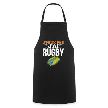 JE PEUX PAS J'AI RUGBY Joueur Rugbyman Supporter - Tablier de cuisine - noir - Devant - AI Model Male 185 dark (185cm)