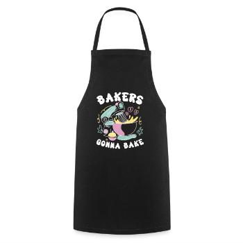 Bäcker Bäckerei Kuchen Brot Muffin Gebäck Lebensmittel Backen - Kochschürze - Schwarz - Vorne - AI Model Male 185 dark (185cm)