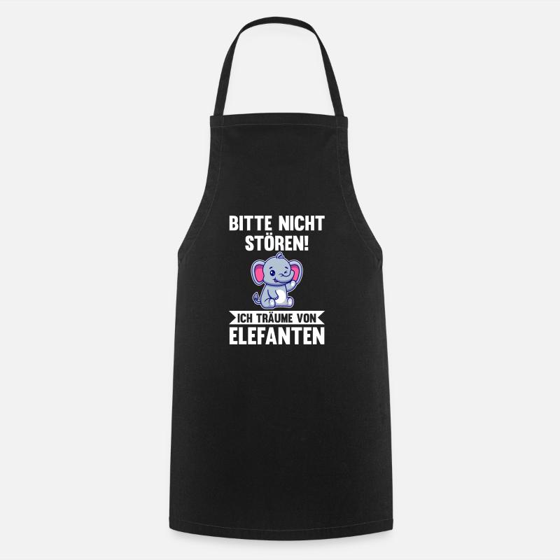 Elefant Elefanten - Kochschürze - Schwarz