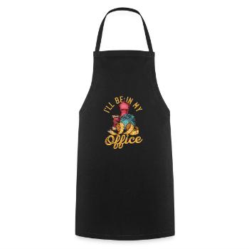 Je serai dans ma salle de couture de bureau Funny Sew - Tablier de cuisine - noir - Devant - AI Model Male 185 dark (185cm)