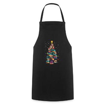 Funny Sewing Machine Christmas Tree Knitting Sew - Cooking Apron - black - Front - AI Model Male 185 dark (185cm)