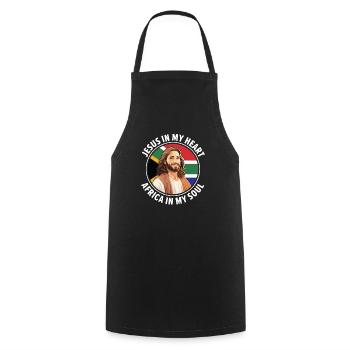 Christianisme afro-américain afro-américain Noir - Tablier de cuisine - noir - Devant - AI Model Male 185 dark (185cm)