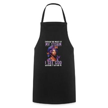 Christianisme afro-américain afro-américain Noir - Tablier de cuisine - noir - Devant - AI Model Male 185 dark (185cm)