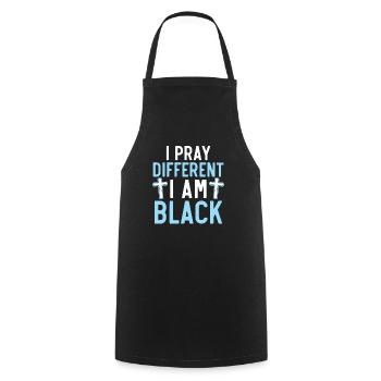 Christianisme afro-américain afro-américain Noir - Tablier de cuisine - noir - Devant - AI Model Male 185 dark (185cm)