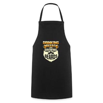 Drinking Beers And Growing Beards Facial Hair Bear - Cooking Apron - black - Front - AI Model Male 185 dark (185cm)
