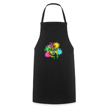 Eat Paint Splatter Funny Paintball Lover - Cooking Apron - black - Front - AI Model Male 185 dark (185cm)