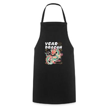 Nouvel An chinois Dragon Vietnam I Cadeau - Tablier de cuisine - noir - Devant - AI Model Male 185 dark (185cm)