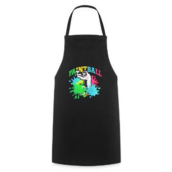 Retro Vintage Paintball Player Paintballing Team - Cooking Apron - black - Front - AI Model Male 185 dark (185cm)