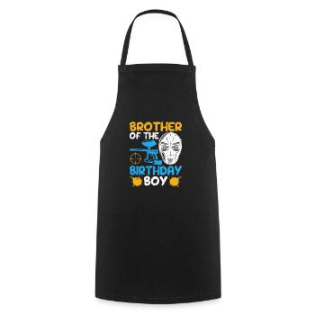 Brother of the birthday boy Funny paintball - Cooking Apron - black - Front - AI Model Male 185 dark (185cm)