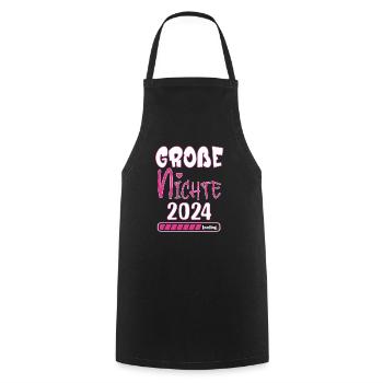 Grosse Nichte 2024 loading Ankündigung Geburt - Kochschürze - Schwarz - Vorne - AI Model Male 185 dark (185cm)