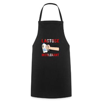 Lactose Intolerant Cool Milk Dairy Products Humor - Cooking Apron - black - Front - AI Model Male 185 dark (185cm)