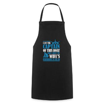 Je suis le capitaine de ce voilier voilier voilier voile - Tablier de cuisine - noir - Devant - AI Model Male 185 dark (185cm)