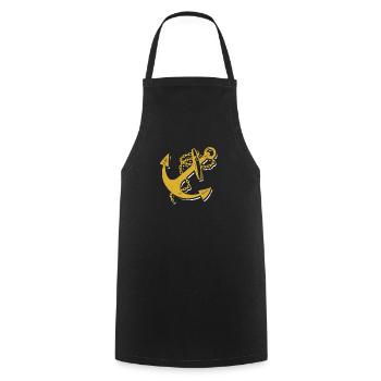 Nautical Anchor Funny Boating Sailors Pirates - Cooking Apron - black - Front - AI Model Male 185 dark (185cm)