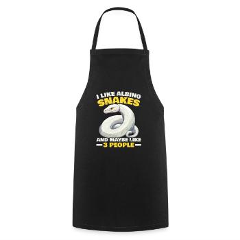 Boule Albino Phyton Serpent venimeux Serpent albinos - Tablier de cuisine - noir - Devant - AI Model Male 185 dark (185cm)