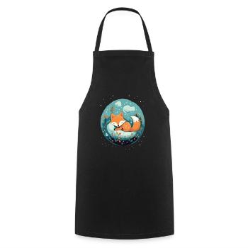 Sleeping Fox Sleepyhead Napping Sleep Fox Lover - Cooking Apron - black - Front - AI Model Male 185 dark (185cm)