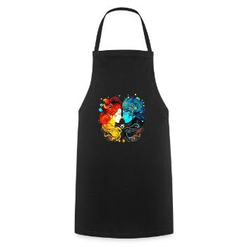 Aimez votre symbole du zodiaque Gémeaux hommes et femmes - Tablier de cuisine - noir - Devant - AI Model Male 185 dark (185cm)