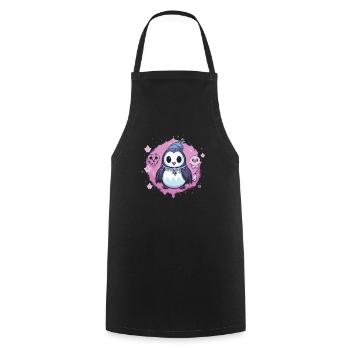 Pastellfarbener Gothic-Liebhaber weicher Grunge-Pinguin Ästhetik - Kochschürze - Schwarz - Vorne - AI Model Male 185 dark (185cm)