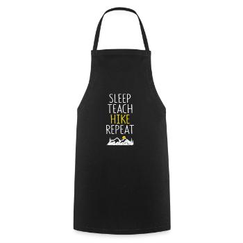 Sleeping, Teaching, Hiking, Repeating, Funny, Teacher - Cooking Apron - black - Front - AI Model Male 185 dark (185cm)