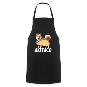 Akita Dog Lover Japanese Pup Breed Pet Puppy Taco - Cooking Apron - black - Front - AI Model Male 185 dark (185cm)
